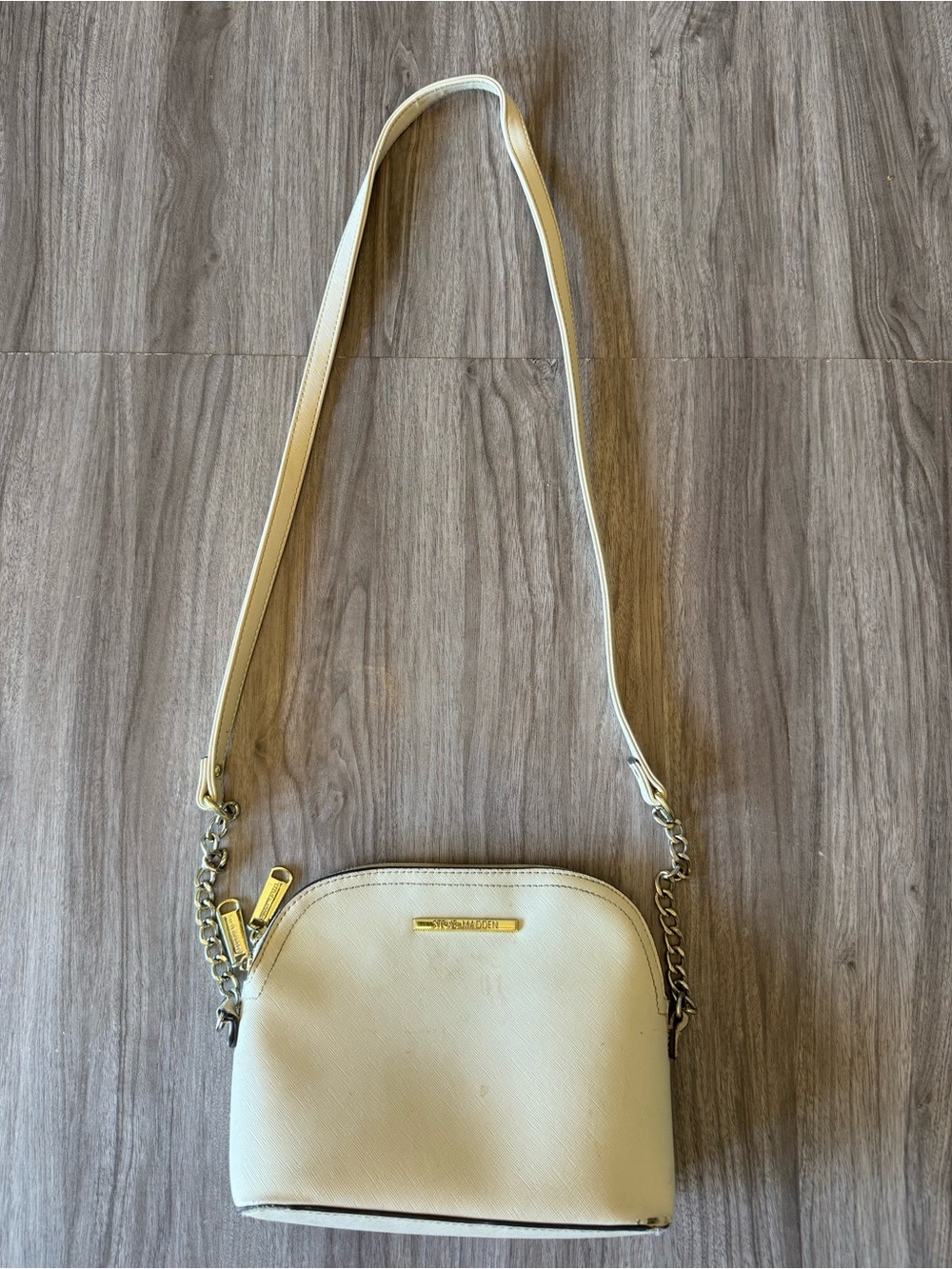 Michael Kors Cream Crossbody with Gold-Tone Chain Detail